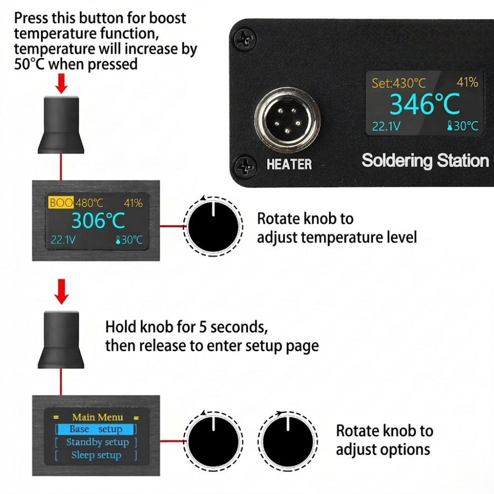 T12 soldeerstation, AC100-240V - Soldering Station T12 Oled recensie en prijs